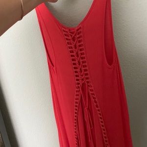 coral swing dress